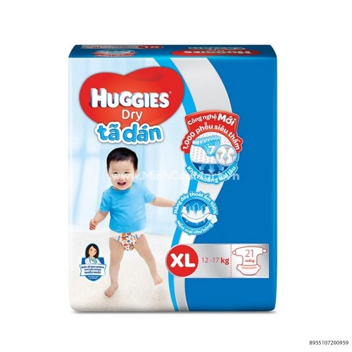Tã Dán Huggies Cỡ XL 21 Miếng Cho Bé Từ 12 - 17Kg 